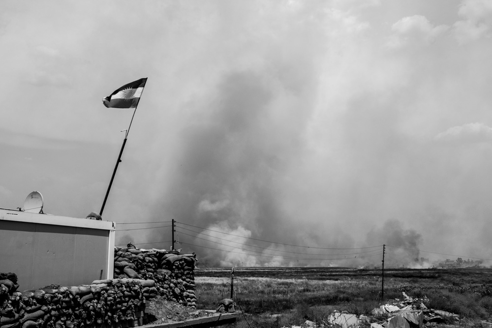 Peshmerga soldiers on the Gwer front line, southwestern Erbil, May 3, 2016. (Photo: Kurdistan24/Alexandre Afonso)